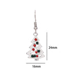 Christmas Tree Shaped Earrings with Red and Clear Crystals