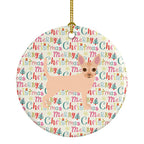 Chihuahua #1 Merry Christmas Ceramic Ornament