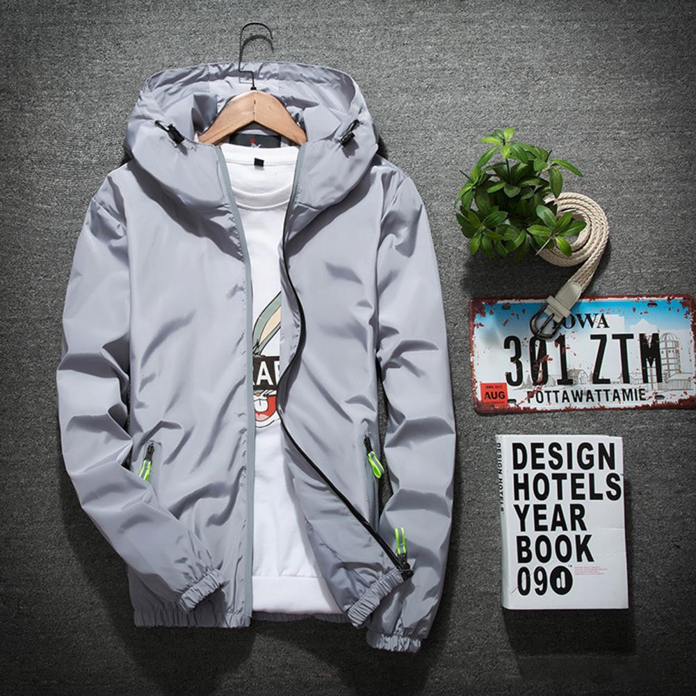 Trendy Men's Super Thin Windbreaker Jacket with Zipper
