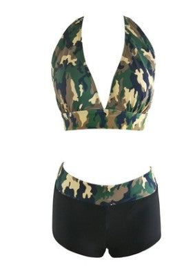 Plus Size Digital Print Women's Bikini Swimsuit