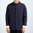 Men's Chinese Style Cotton Linen Jacquard Tang Suit Jacket