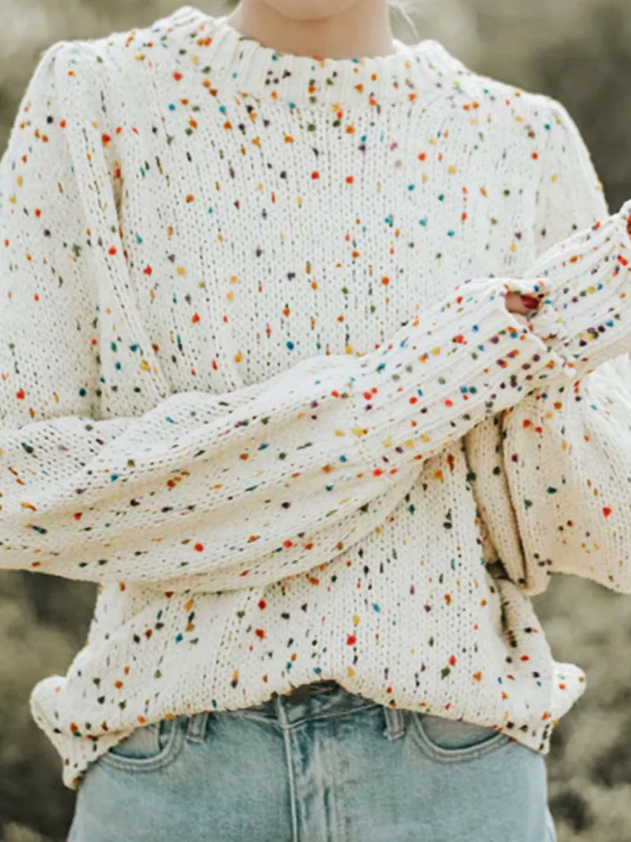 Casual Polka Dot Knitted Sweater