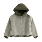 Detachable Cap Round Neck Double-sided Coat