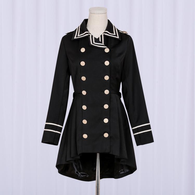 Slim Dark Swallowtail Trench Coat a Stylish Look