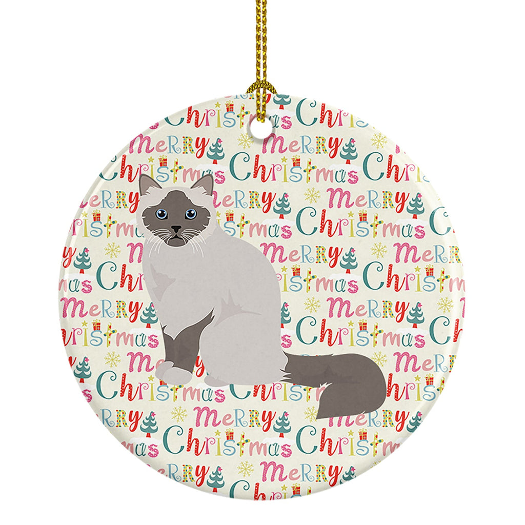 Birman Cat Christmas Ceramic Ornament