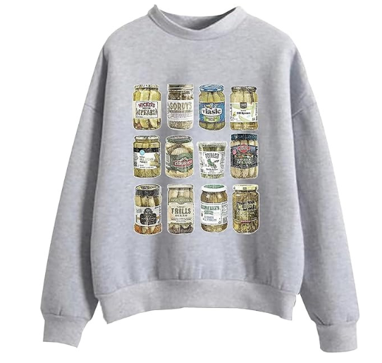 Comfortable Loose Fit Round Neck Letter Sweater for Women