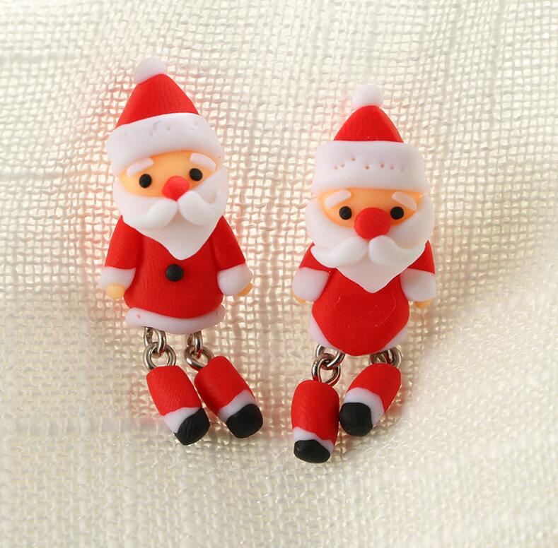 Santa Claus Polymer Clay Fashion Earrings