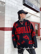 Men's Hip Hop Graffiti Jacquard Sweater