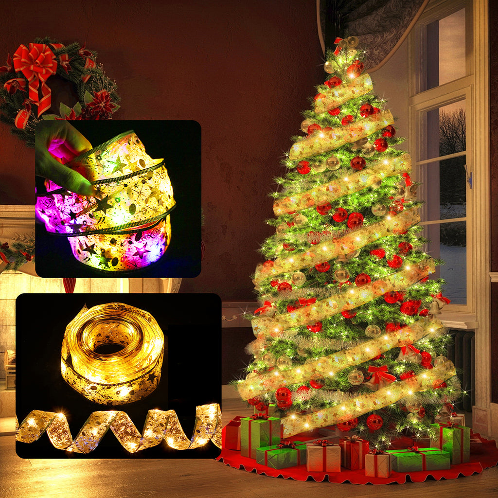 Fairy Tale Satin Ribbon Lamp String for Christmas Tree
