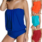 Plus Size Backless Strapless One Piece Swimsuit