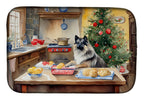 Keeshond Christmas Cookies Dish Drying Mat