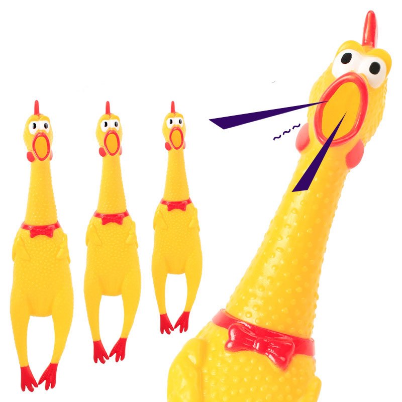 Screaming Chicken Dog Toy - Squeaky Rubber Pet Toy | 3 Sizes