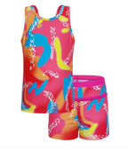 Kids' Abstract Print Swim Top and Shorts Set