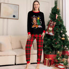 Cartoon Reindeer Christmas Family Pajama Set