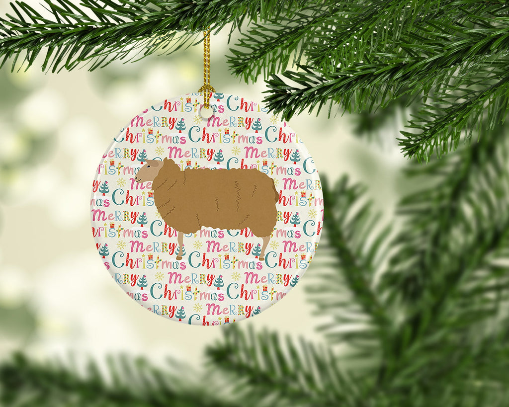 East Friesian Sheep Christmas Ceramic Ornament