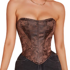 Strapless Heart Neck Bodysuit with Zippered Bustier