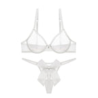 Ladies Transparent Mesh Lingerie Set - Ultra-thin Bra & Thong