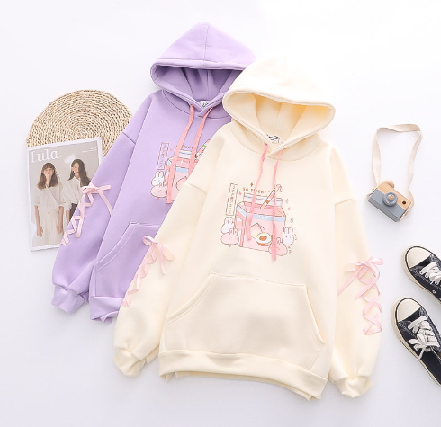 Kawaii Strawberry Milk Soft Hoodie | Streetwear