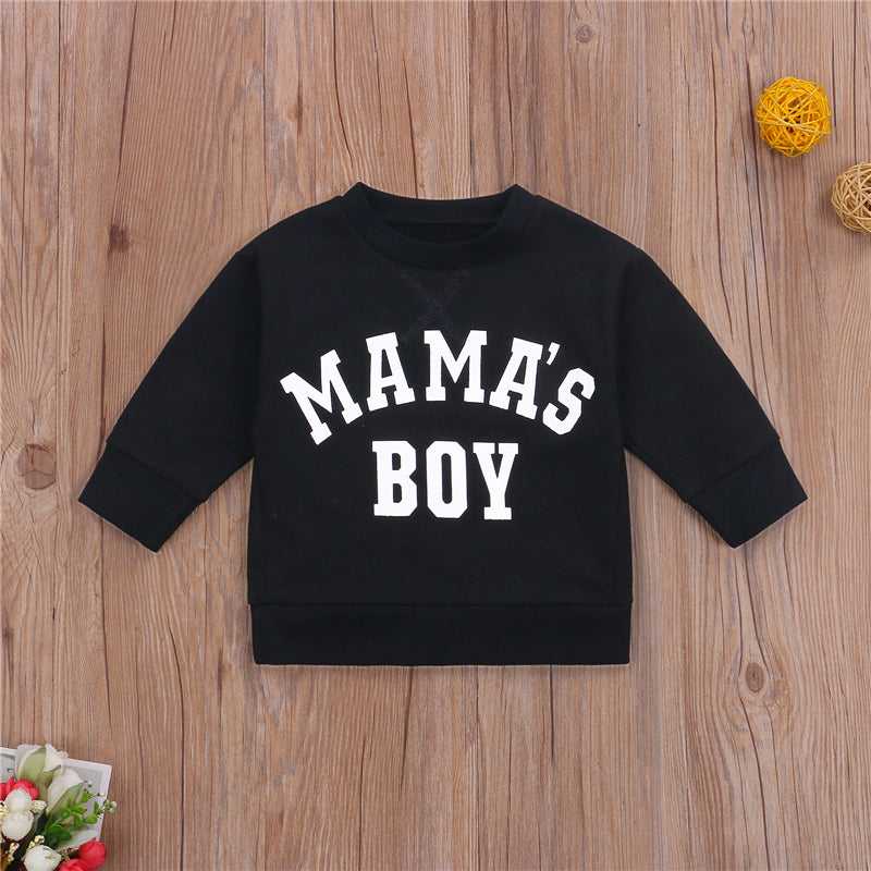 Boys' Autumn Pullover Sweater with Letter Print | Streetwear