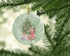 Dachshund Chocolate Piebald Dapple Christmas Presents and Tree Ceramic Ornament