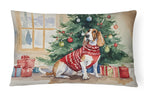 Basset Hound Christmas Throw Pillow
