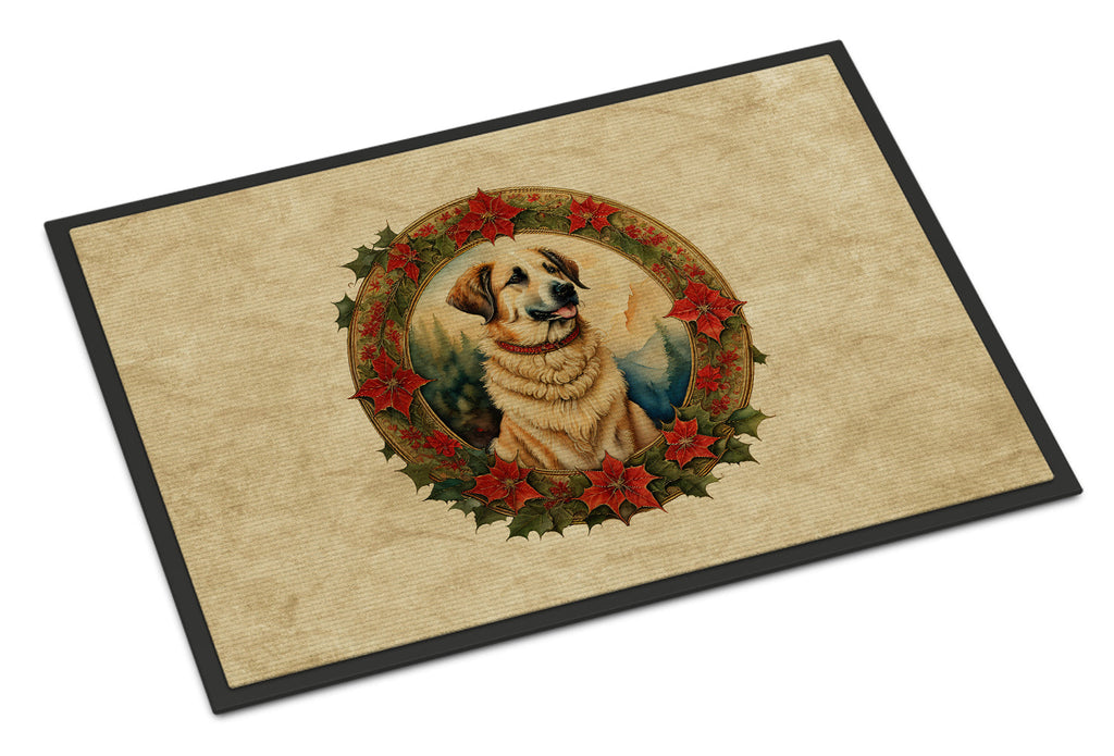 Anatolian Shepherd Dog Christmas Flowers Doormat