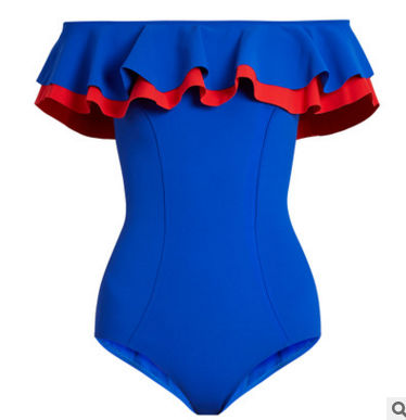 Women's Off-Shoulder Ruffle One-Piece Swimsuit