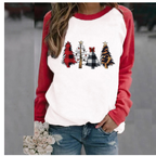 Christmas Tree Pattern Print Round Neck T-Shirt | Streetwear