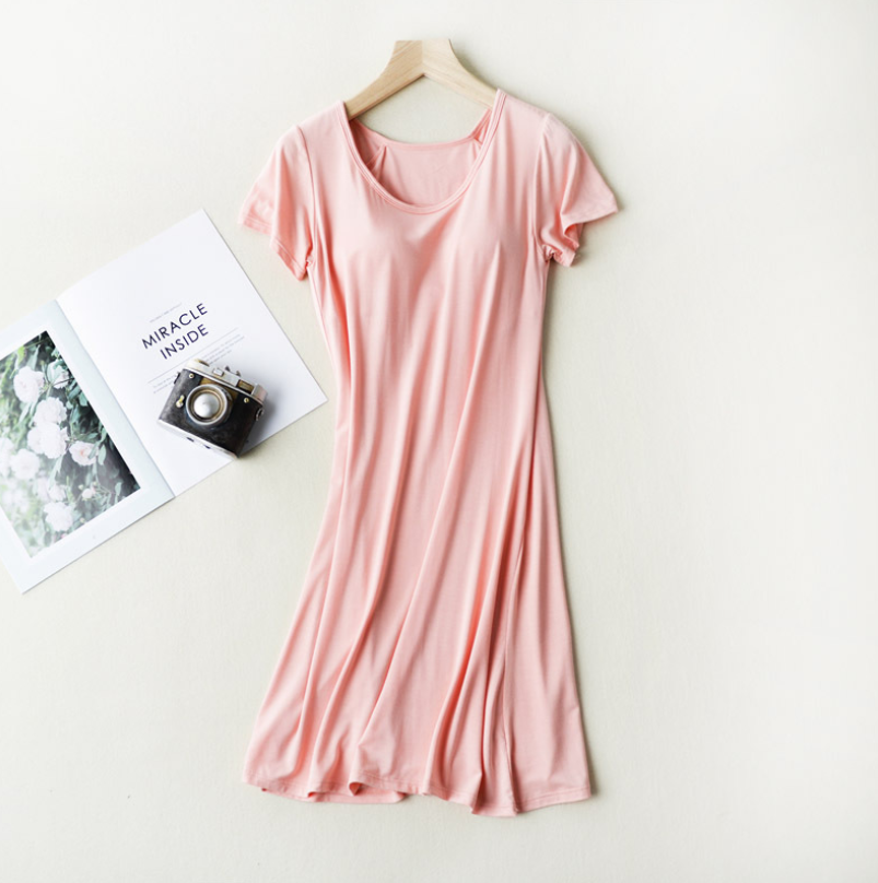 Short Sleeve Sleep Dress, Nightgown, Casual Dress