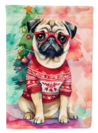 Pug Christmas Garden Flag