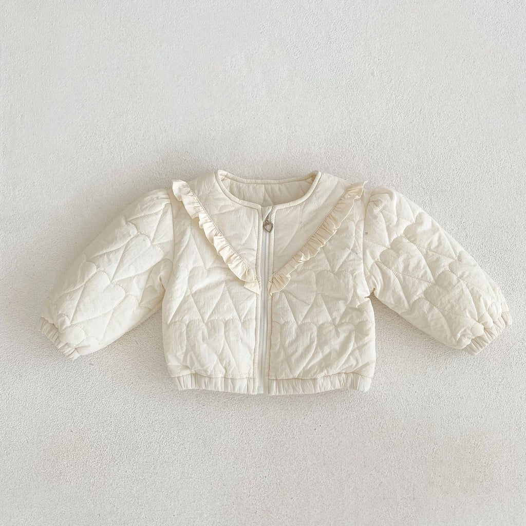 Thick Cotton-padded Heart-shaped Jacket for Baby Girls