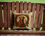 Chesapeake Bay Retriever Christmas Flowers Throw Pillow