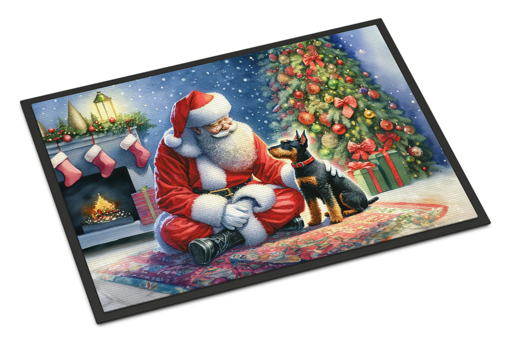 Manchester Terrier and Santa Claus Doormat