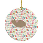 Grey Domestic Mouse Christmas Ceramic Ornament