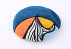 Handmade Wool Felt Painter Cap in Japanese Style | Embroidered Cap