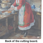 Cookies with Santa Claus Mrs. Claus Glass Cutting Board