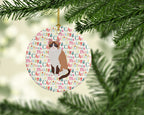 Snowshoe Cat Christmas Ceramic Ornament