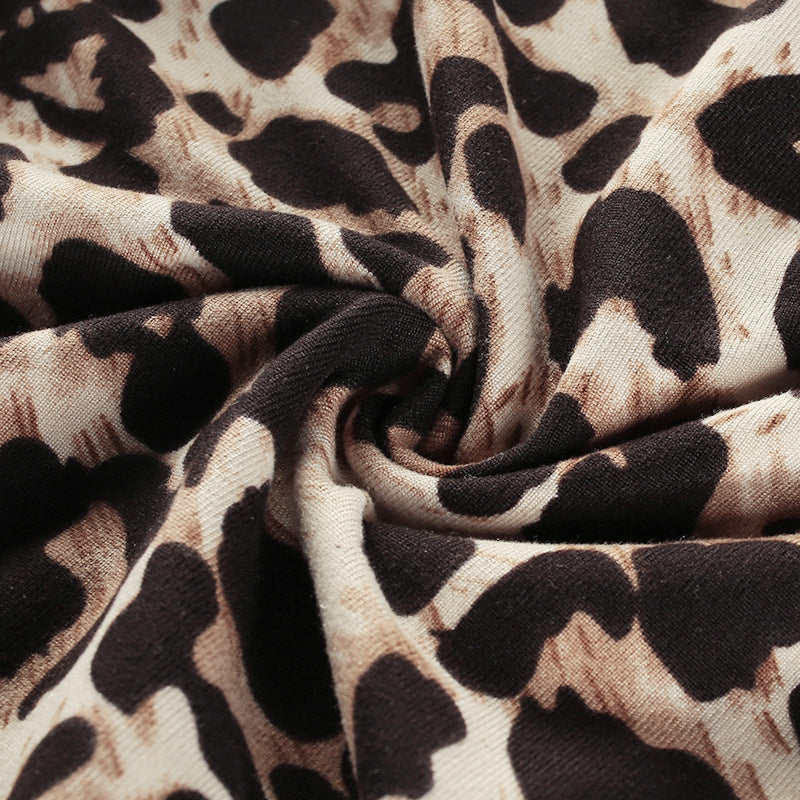 Sexy Leopard Print Long Sleeve Bodysuit for Women