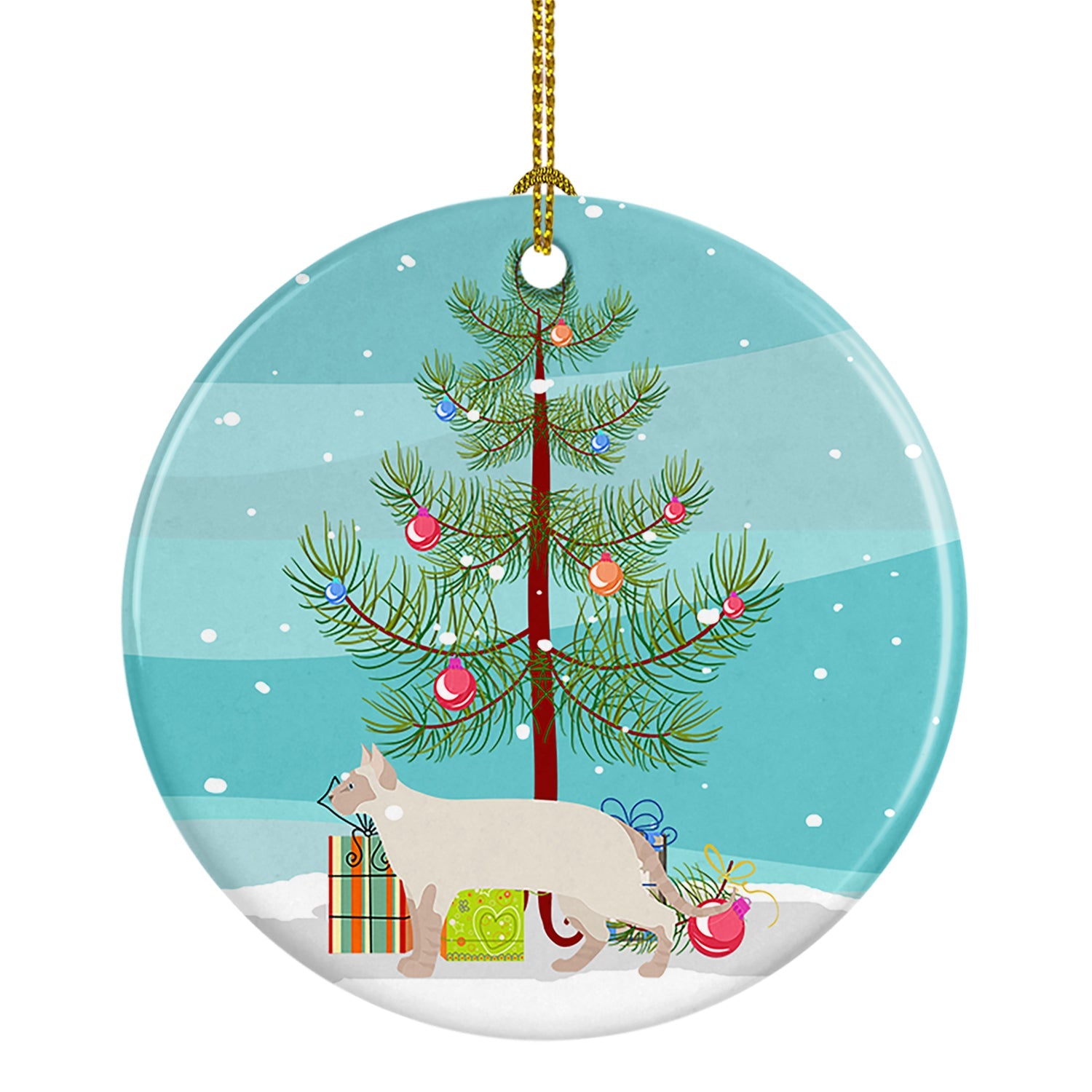 Tonkinese Cat Christmas Ceramic Ornament