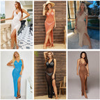 2023 Fashionable Knit Backless Beach Cover-Up Dress