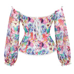 New Long Sleeve Women's Bodysuit Top with Floral Design