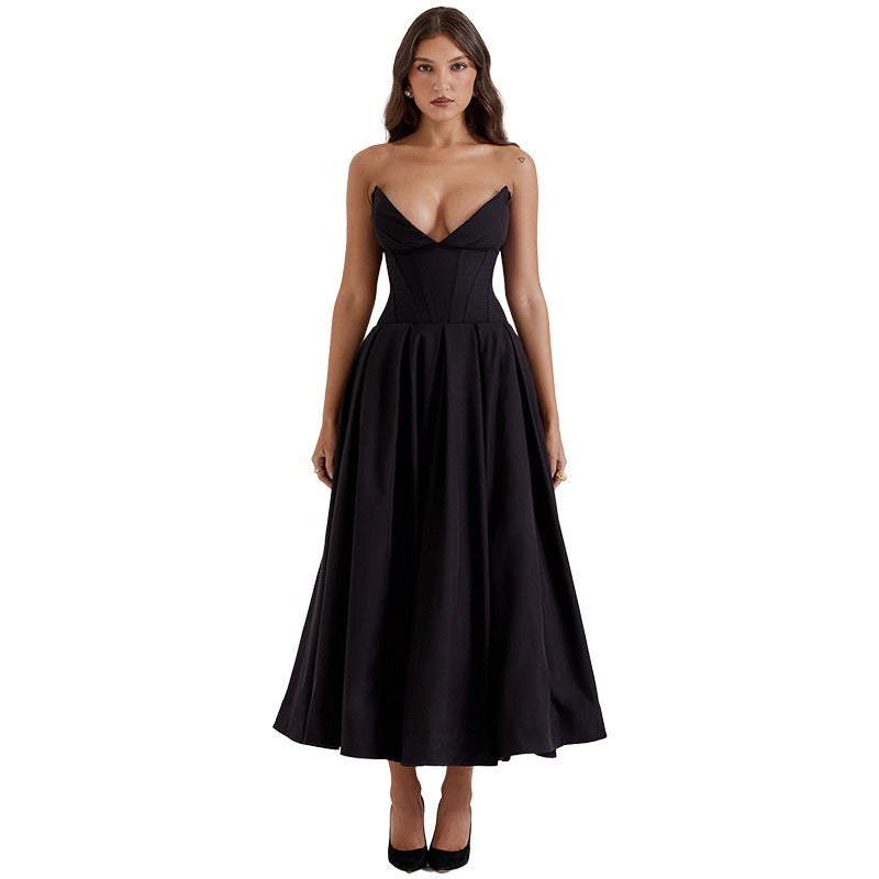 Women's Elegant Tube Top A-Line Dress