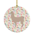Llama Christmas Ceramic Ornament