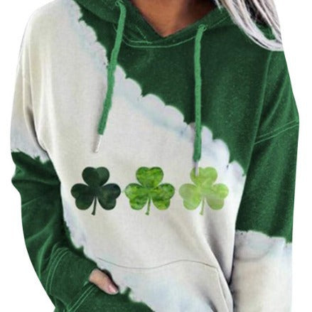Lucky Grass Print Women’s Casual Hoodie Sweatshirt | Streetwear