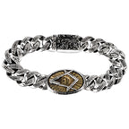 Men's Masonic All-Seeing Eye Cross-Link Bracelet
