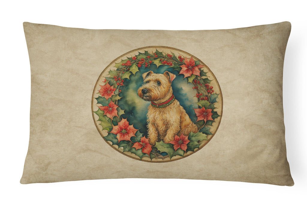 Lakeland Terrier Christmas Flowers Throw Pillow