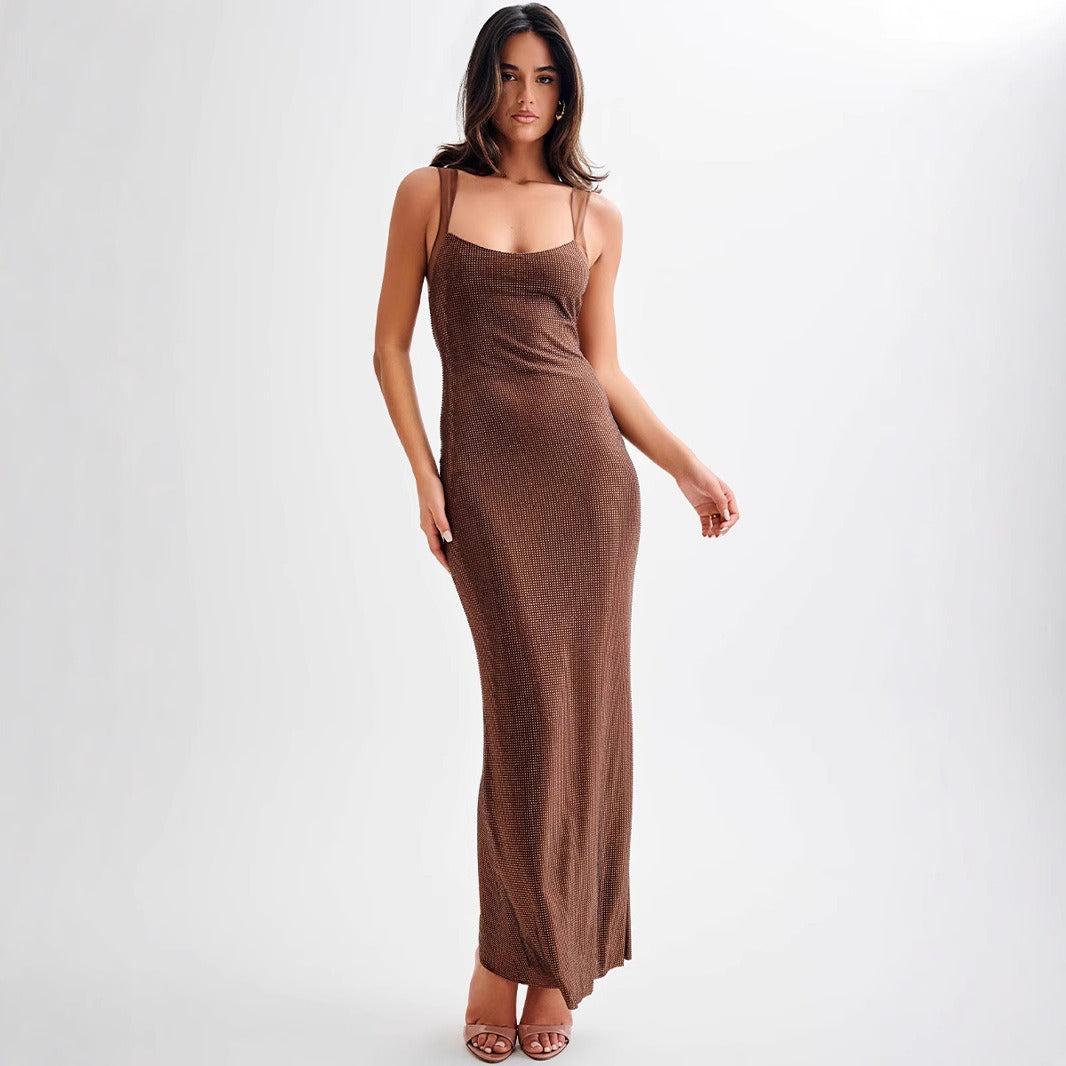 Graceful Tube Top Rhinestone Evening Dress