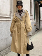 Korean Casual Mid-Length Women's Slim Windbreaker Coat