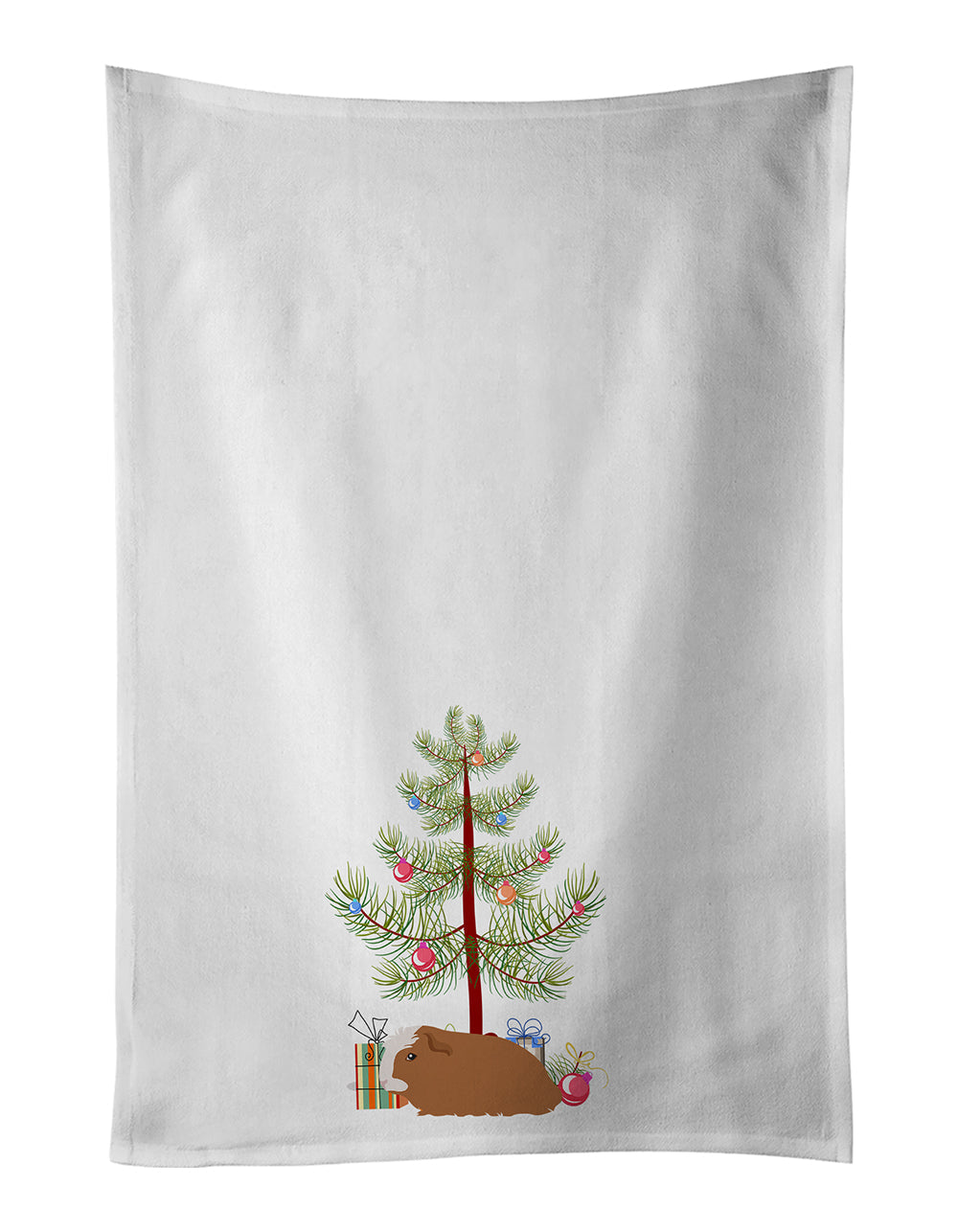 Crested Guinea Pig Merry Christmas Kitchen Towel Set of 2