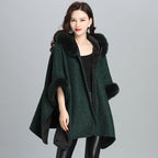 Faux Fur European American Women's Hoodie Shawl Jacket | Streetwear